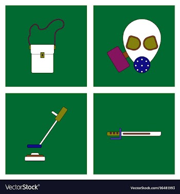 Set of war gagets in color sets on backgrounds vector image