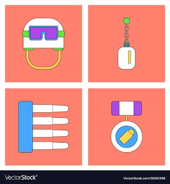Set of war gagets in color sets on backgrounds vector image