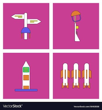 Set of war gagets in color sets on backgrounds vector image