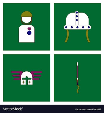 Set of war gagets in color sets on backgrounds vector image