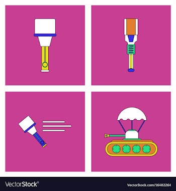Set of war gagets in color sets on backgrounds vector image