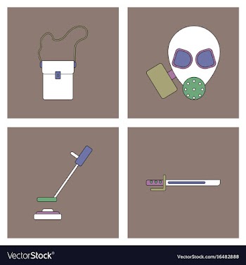 Set of war gagets in color sets on backgrounds vector image