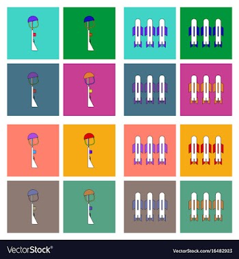 Set of war gagets in color sets on backgrounds vector image