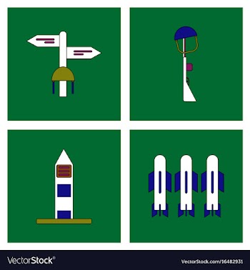 Set of war gagets in color sets on backgrounds vector image