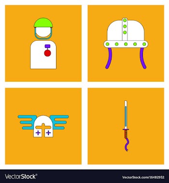 Set of war gagets in color sets on backgrounds vector image