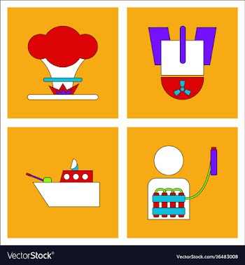 Set of war gagets in color sets on backgrounds vector image