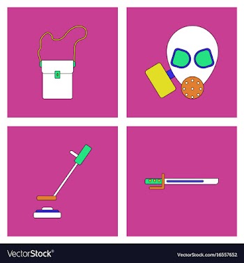 Set of war gagets in color sets on backgrounds vector image