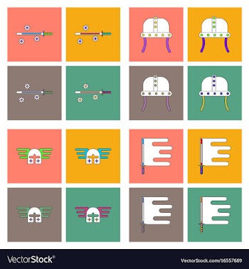Set of war gagets in color sets on backgrounds vector image