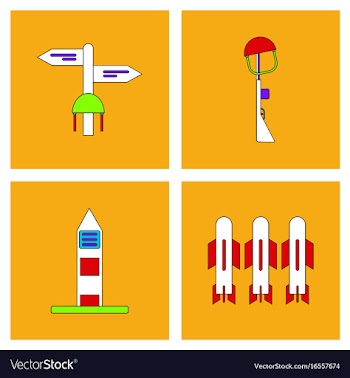 Set of war gagets in color sets on backgrounds vector image