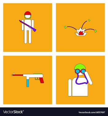 Set of war gagets in color sets on backgrounds vector image