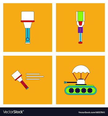 Set of war gagets in color sets on backgrounds vector image