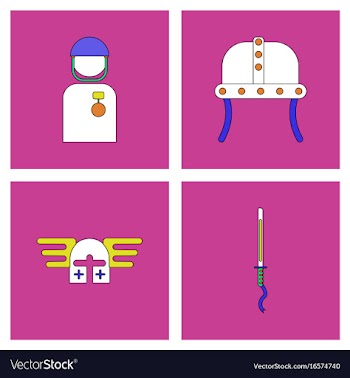 Set of war gagets in color sets on backgrounds vector image