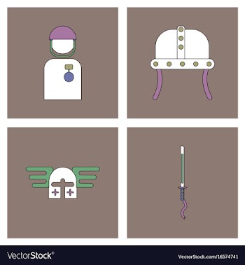 Set of war gagets in color sets on backgrounds vector image