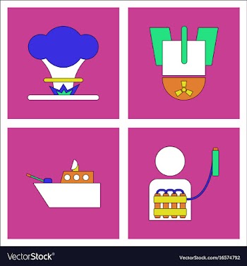 Set of war gagets in color sets on backgrounds vector image