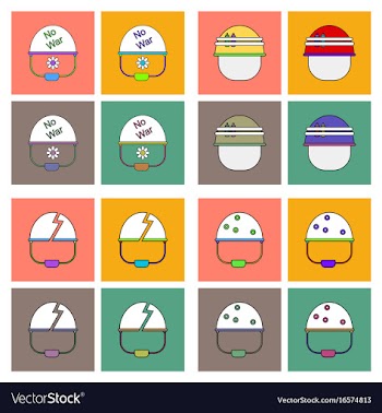 Set of war gagets in color sets on backgrounds vector image