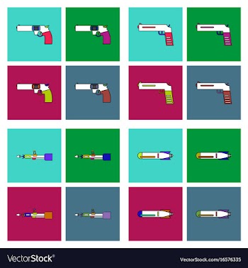 Set of war gagets in color sets on backgrounds vector image