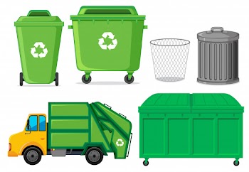 Set of waste container Free Vector