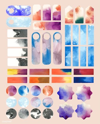 Set of watercolor backgrounds vector | Free stock vector - 473328