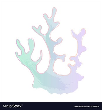 Set of watercolor seaweed and corals isolated on vector image