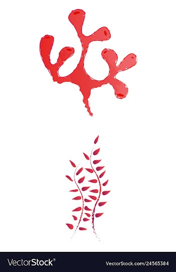 Set of watercolor seaweed and corals isolated on vector image