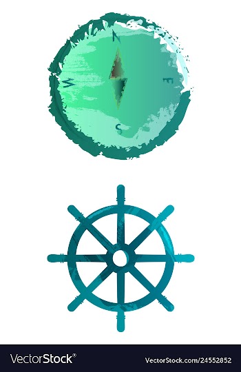 Set of watercolor seaweed corals and stones vector image