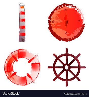 Set of watercolor seaweed corals and stones vector image