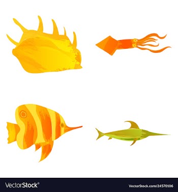 Set of watercolor seaweed corals and stones vector image