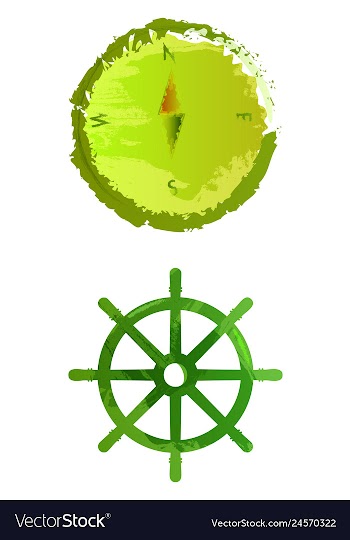 Set of watercolor seaweed corals and stones vector image