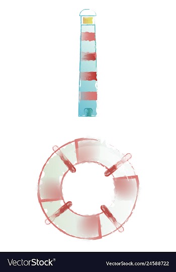 Set of watercolor seaweed corals and stones vector image