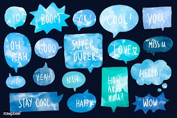 Set of watercolor speech bubbles vector | Free stock vector - 473254