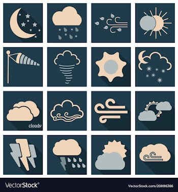 Set of weather beautiful and estetic icons on vector image