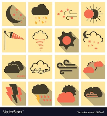 Set of weather beautiful and estetic icons on vector image