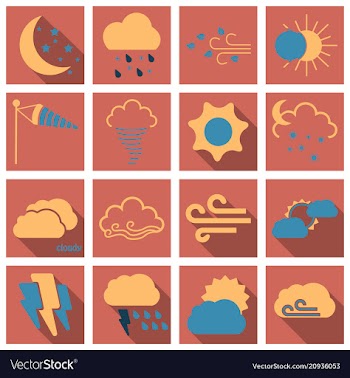 Set of weather beautiful and estetic icons on vector image
