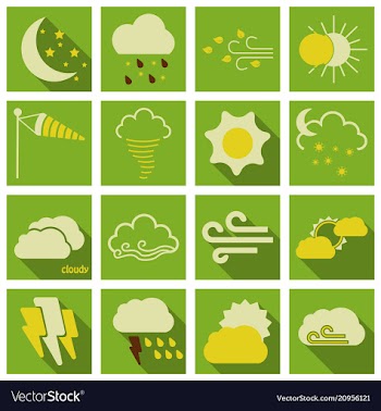 Set of weather beautiful and estetic icons on vector image