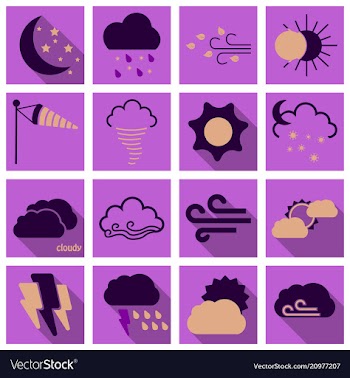 Set of weather beautiful and estetic icons on vector image