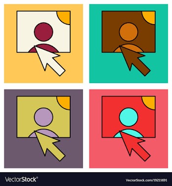 Set of web design elements picture mouse arrow vector image