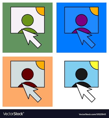 Set of web design elements picture mouse arrow vector image