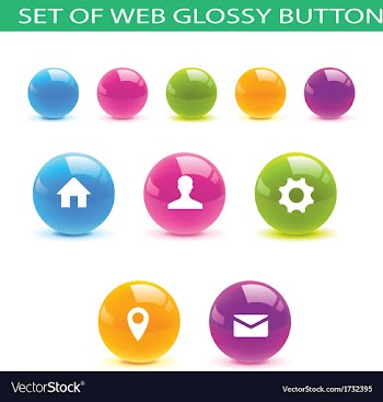  					Set of web glossy buttons vector image														