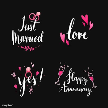 Set of wedding and love typography vectors | Free stock vector - 511749
