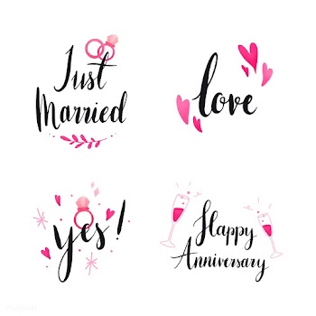 Set of wedding and love typography vectors | Free stock vector - 511751