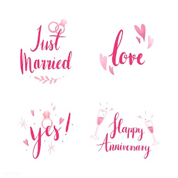 Set of wedding and love typography vectors | Free stock vector - 511754