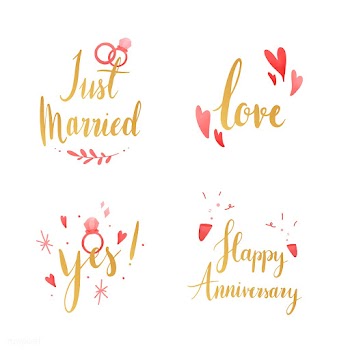 Set of wedding and love typography vectors | Free stock vector - 511756