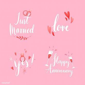Set of wedding and love typography vectors | Free stock vector - 511757