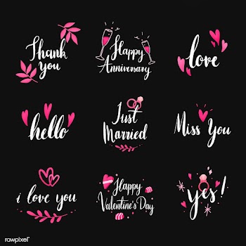 Set of wedding and love typography vectors | Free stock vector - 511774
