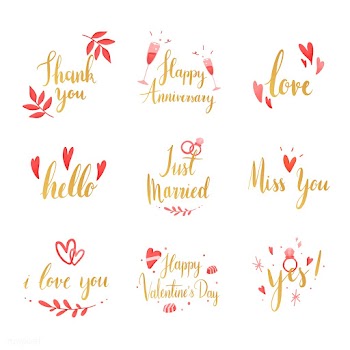 Set of wedding and love typography vectors | Free stock vector - 511780