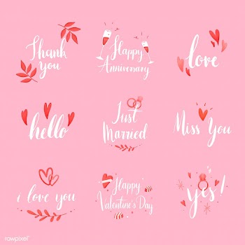 Set of wedding and love typography vectors | Free stock vector - 511781
