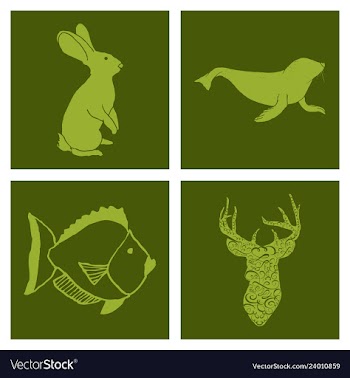 Set of wedding icons theme drawing fishes animals vector image