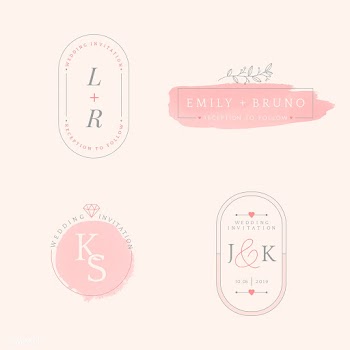 Set of wedding invitation badge design vector | Free stock vector - 524404