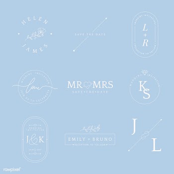 Set of wedding invitation badge design vector | Free stock vector - 524440