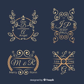 Set of wedding monogram logos Free Vector